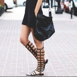Stuart Weitzman black gladiator sandals